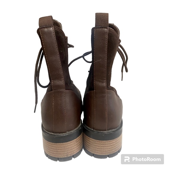 DREAM PAIRS Women's Military Lace Up Combat Boots Chelsea Ankle Booties 7.5 - Picture 2 of 8